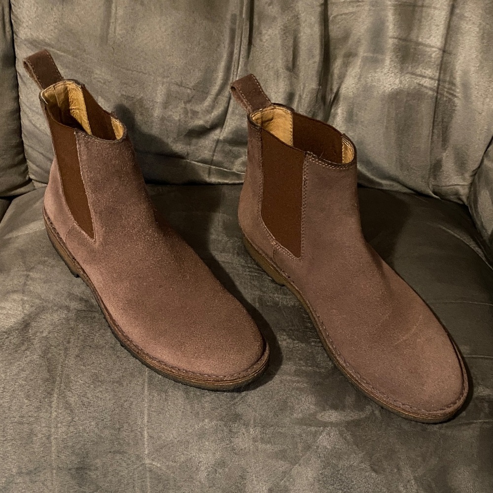 Barneys New York Dark Brown Suede Boots